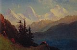 Teton Paintings - Splendour of the Grand Tetons by Albert Bierstadt